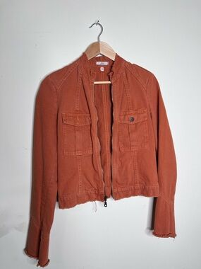 Joie Rust Orange Cropped Utility Jacket